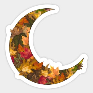 Autumn Leaves Moon Sticker